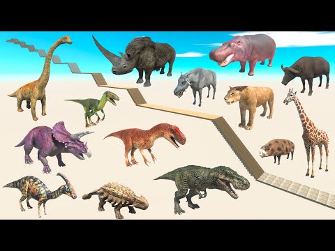 Animals vs Dinosaurs Slide Race - Animal Revolt Battle Simulator