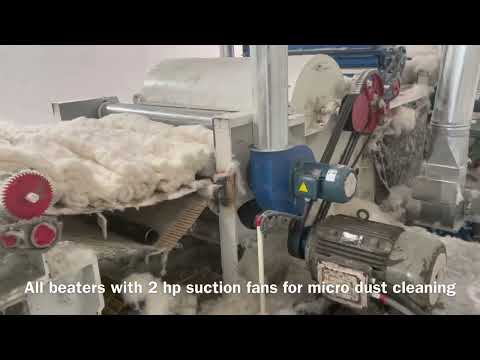 Cotton yarn waste recycling machinery,Hsn machinery Ltd , 250 kg per hour production, waste to wear