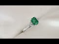 Platinum Emerald ring with diamonds “Floral” Video 1