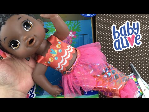 NEW Baby Alive SHIMMER N SPLASH MERMAID Doll Unboxing plus Fan Mail! Video