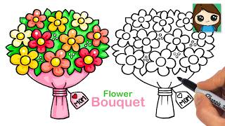 How to Draw a Flower Bouquet 💐 Mother's Day Art
