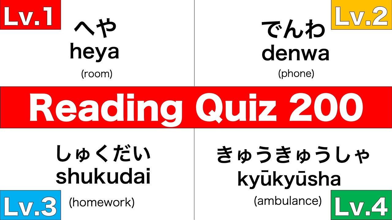 HIRAGANA reading practice【200 words】ーJapanese(ひらがな) reading Quiz for beginners