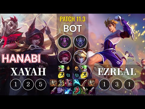 TLN Hanabi Xayah vs Ezreal Bot - KR Patch 11.3