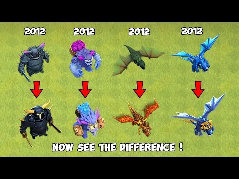 Upgrading All Troops from Level 1 to MAX And All Details Hitpoints And Damage in Clash of Clans