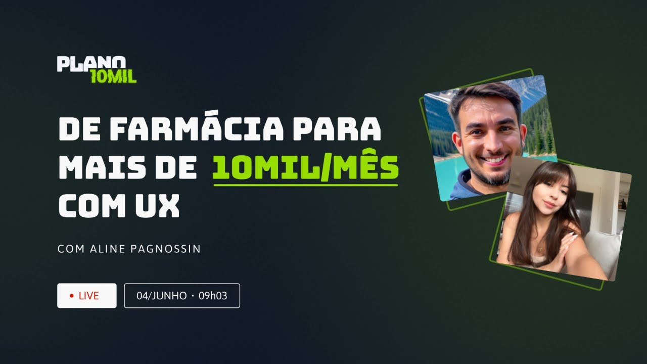 De Farmácia para UX Design 10mil/mês com Aline Pagnossin