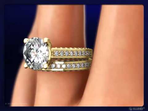 2.85Ct Round Cut Engagement Ring in Yellow Gold