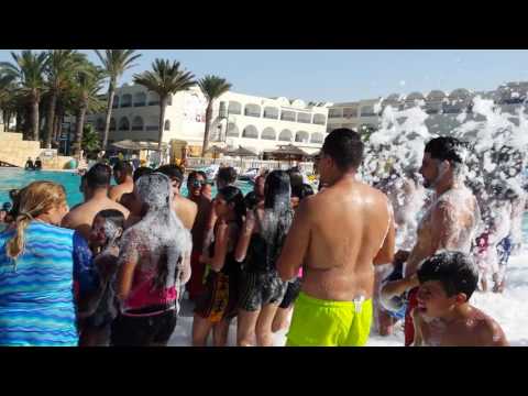 Hotel Houda Golf & Beach Club, Monastir, Tunisia foam pool party
