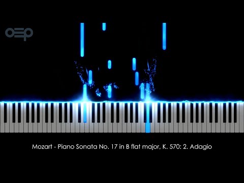 Mozart - Piano Sonata No. 17 in B flat major, K. 570: 2. Adagio | MIDI Visualizer 4K