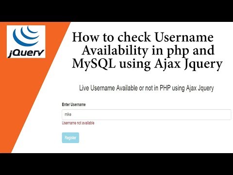 How to check Username availability in php and MySQL using Ajax Jquery 
