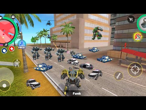 ROPE HERO VICE TOWN (BD-100 ROBOT FIGHT AGAINST POLICE TANKS ROBOTS AND HELICOPTER) ANDROID GAMEPLAY