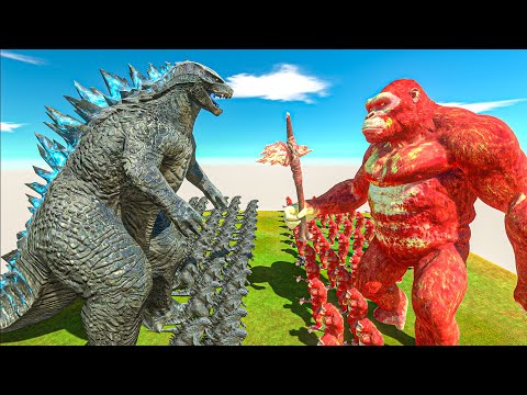 Legendary Godzilla War - Growing Godzilla 2014 VS Kong Fire, Size Comparison Godzilla