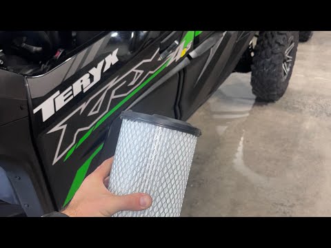 Part of a video titled How to Change Kawasaki KRX Air Filter | S&B Filters - YouTube