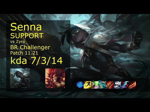 Senna Support vs Zyra - BR Challenger 7/3/14 Patch 11.21 Gameplay