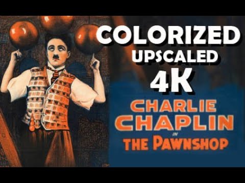 Charlie Chaplin. The Pawnshop. 1916. Colorized. 4K restored.