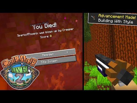 First Death, Train Station Plans, Lava Pump, Block Laser & more! - Minecraft Create Live 2 #04