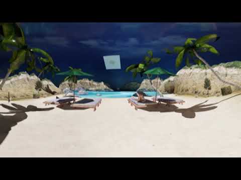 360 VR Girl resting on the beach