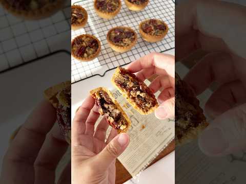 Mini Pecan Pies! Tried the upside-down muffin pan method using my regular cupcake pan 🥧✨ #pecanpie