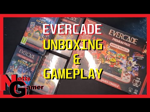 Evercade premium pack unboxing and gameplay.