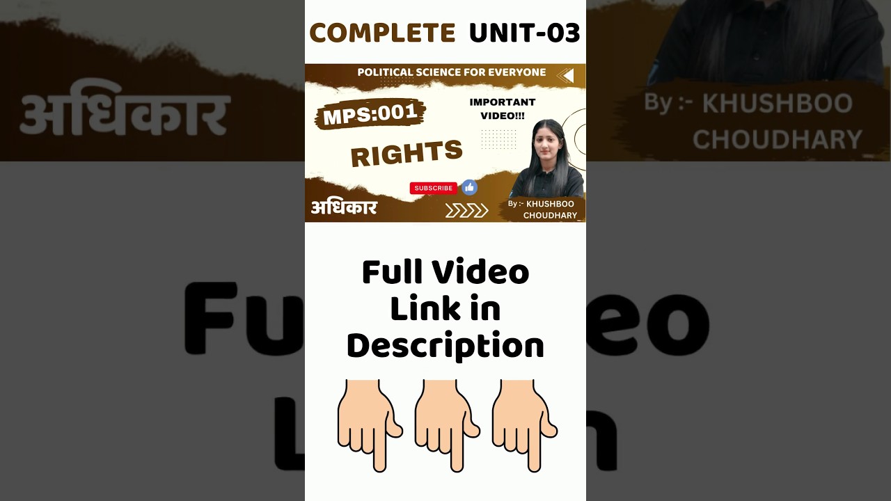 MPS 001 Unit 03 #rights #अधिकार #ignoumps001 #ignouexams #ignoupoliticalscience