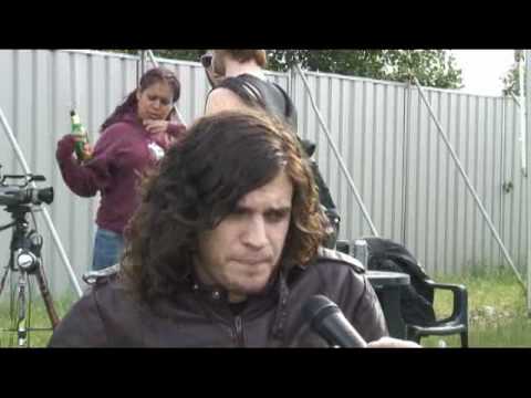 Backstage at Download 2008 with Fall Of Troy's Thomas Erak