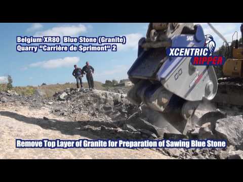 Belgium XR80 Blue Stone (Granite) quarry "Carrière de Sprimont", 2 Xcentric Ripper