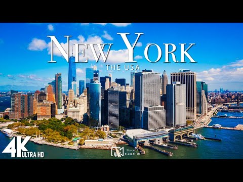 FLYING OVER NEW YORK (4K UHD) - Relaxing Music With Beautiful Natural Landscape (4K Video Ultra HD)