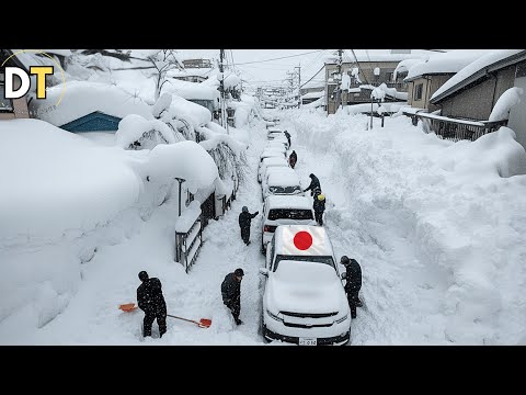 Winter Chaos in Japan! 60 cm Heavy Snowstorm Buries Cars in Hokkaido!