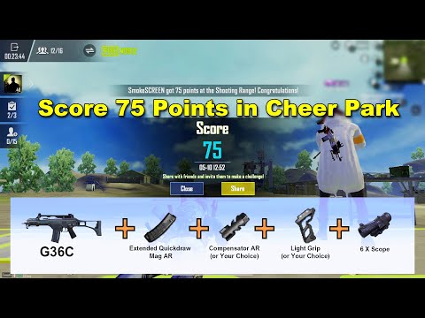 How to Score 75 Points in Cheer park Shooting range PUBG