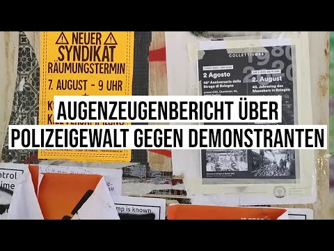 07.08.2020 #Berlin Polizeibeamter schlug mutmaßlich Demonstrant bei Räumung vom Syndikat