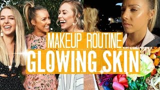 MY MAKEUP ROUTINE | Golden Glowing Skin | Healthy Airport Meals