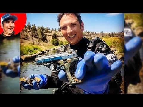 Found STOLEN Gun in River while Scuba Diving! (Police Called) Video