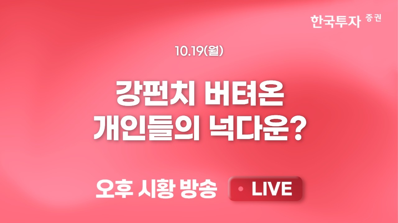 [1019 끝장뉴스] 개인 매도 물량 확대 속 증시 반등 시도…과매도 징후는 많다. 밸류 매력보다 시장 우려 해
