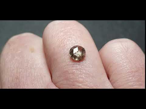5.6mm 0.74ct Dalamatian Gold Brown rose cut diamond from Botswana