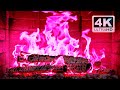 PINK FIRE 4K Magic Fireplace With Crackling Fire Sounds