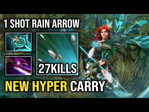 NEW 7.33 Safelane Hyper Carry Windranger 1 Shot Rain Arrow Disperser + Silver Edge Dota 2