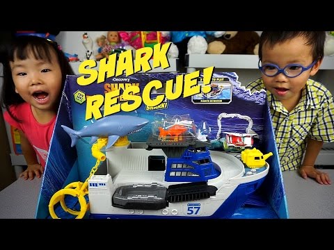Kids Play Discovery Shark Week Shark Ship Play Set by Matchbox - Playtime With Evan and Amy