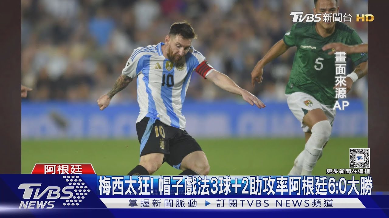 37歲依舊狂! 梅西「帽子戲法」率阿根廷6比0大勝玻利維亞