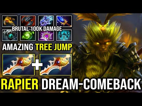 WTF Rapier 1 Hour Dream COMEBACK - Insane Trash Talk OP Tree Jump 7.30d Monkey King Dota 2