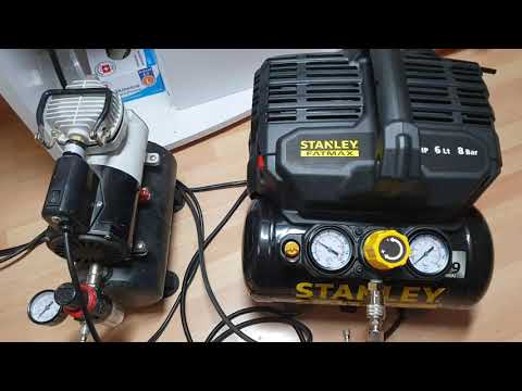 AF-186 and Stanley FATMAX STF564 - noise comparison for airbrush compressors.