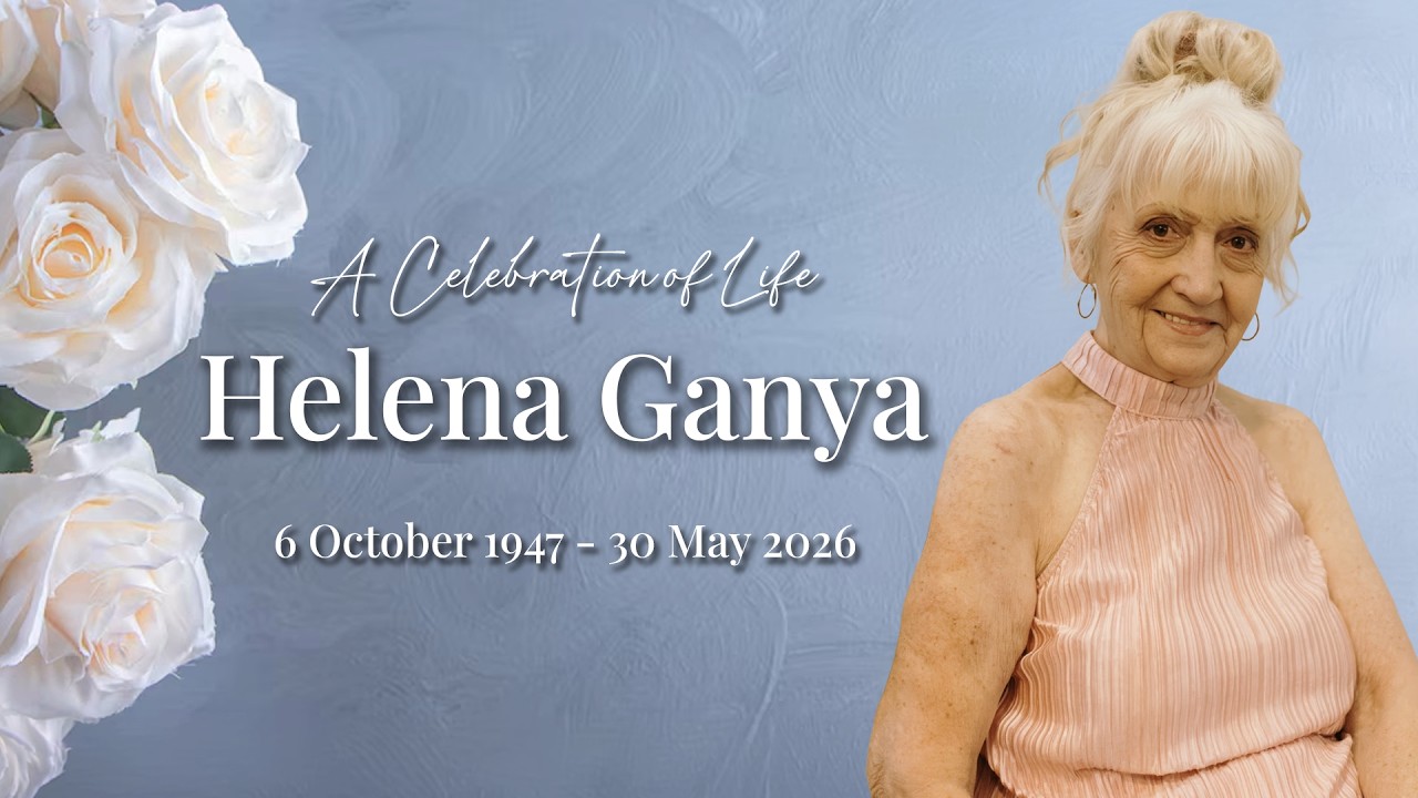 Memorial service livestream thumbnail for Helena Ganya