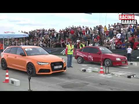 BRUTAL AUDI RS6 900 vs OPEL KADETT TURBO - DRAG RACE