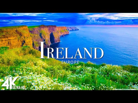 FLYING OVER IRELAND (4K UHD) - Relaxing Music Along With Beautiful Nature Videos - 4K Video HD
