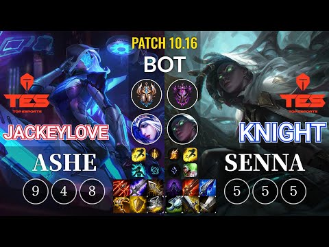 TES JackeyLove Ashe vs TES knight Senna Bot - KR Patch 10.16