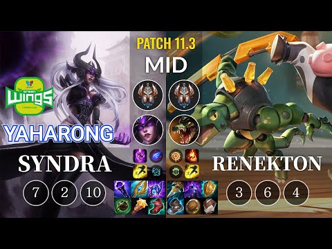 JAG Yaharong Syndra vs Renekton Mid - KR Patch 11.3