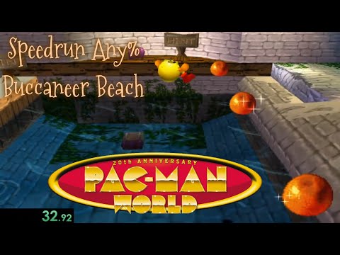 [Speedrun Any%] Pac-Man World 1 - Buccaneer Beach  - 1:33