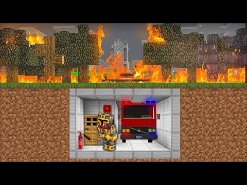 Minecraft EXTREME DISASTERS FIRE BUNKER MOD / BUILD A SECRET BUNKER !! Minecraft Mods