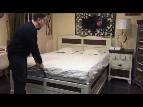 Кровать «Винтаж» из массива березы с подъемным механизмом