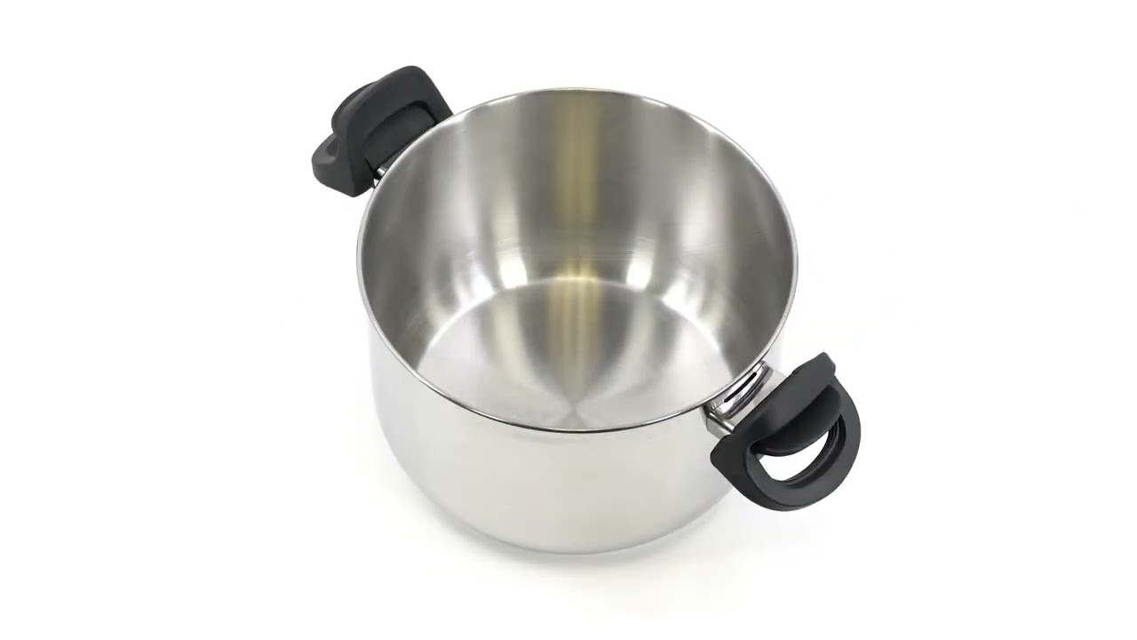 Stainless Steel Pasta Pot With Locking Strainer Lid