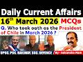 16th March 2026 Current Affairs Daily MCQs Today S Most Important MCQs Currentaffairs