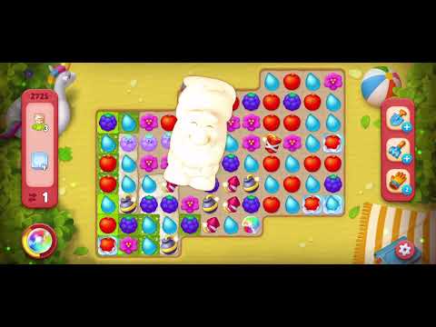 Gardenscapes Hard Level 2725 in 16 moves with no booster